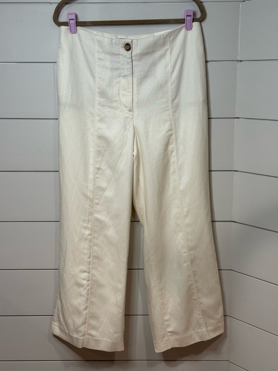 Ann Taylor Pants - NEW Ann Taylor Linen Cream High Rise Wide-Leg High Waist Trousers Size 14P